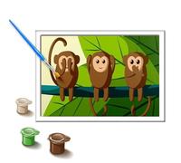 Homorro Pintar por Numeros con Marco Manualidades Niños 5 6 7 8 9 10 11 Años Monos DIY Kit Cuadros Pintura Paint by Numbers Painting Números Regalos Regalo Cumpleaños Infantil Pasatiempos