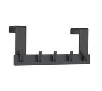 HOMOTEK 1 paquete de ganchos para colgar sobre la puerta, estante resistente para baño, colgador de puerta con 5 ganchos para colgar ropa, abrigos, toallas y sombreros, se adapta a puertas de 1-3/4