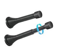 HOMOTEK Paquete de 2 topes telescópicos para puerta, sujeta puertas, retenedor puerta, extendidos de 3-1/8 a 4-1/4 pulgadas, tope de puerta extralargo, protector de pared flexible (negro)