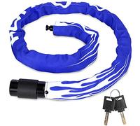 Homoto Candado Bicicleta con Tapa Impermeable, Candado Antirrobo Cadena 6mm Rotación 360 Grados, Candado de Cadena Para Cochecito de Motocicleta,Universal, 2 Llaves