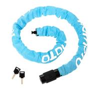 Homoto Candado Para Bicicleta Con Llave, Candado Giratorio de 100cm Con Cubierta Impermeable, Candado de Cadena Para Cochecito de Motocicleta, Cadena de Acero de 6mm, 2 Llaves, Negro (Azure)