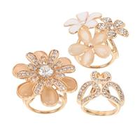 Homoyoyo 1 Juego Botón De Broche Señoras Bufandas Para Mujer Elegante Con Cuentas Abrazadera Del Anillo De Bufanda Chales Y Abrigos Corchete Aleación De Zinc Golden 3 Piezas