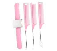 Homoyoyo 1 juego Cojín Magnético de Silicona con Correa para Muñeca y Peines de Partición Set de Color Rosa para Almacenamiento de Alfileres y Herramientas de Peluquería
