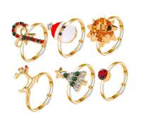 Homoyoyo 1 Juego Conjunto De Anillos De Alce Navideño Soporte Para Pasteles Con Tapa De Cúpula Paraca Molde Para Pastel De Corazón De Acero Inoxidable Figurilla Dedo Patas Aleación 6 Piezas