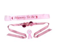 Homoyoyo 1 Juego Faja De Shower Para Mami Mamá Para Ser Faja Papá Para Ser Alfiler Mami Para Ser Alfileres Mamá y Papá Serán Fajín Para Shower Rosa Cinta De Poliéster