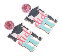 Homoyoyo 1 Par Accesorios De La Temporada De Graduación Alumno De Graduación Pendientes De Oro Para Mujer Pequeño Pendiente De Graduación Decorativo Chicas Arete Madera