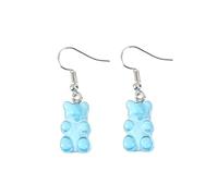 Homoyoyo 1 Par Aretes de oso de dibujos animados Publicar aretes para mujeres Pendientes señoras peculiar colgado Humorístico osos oro accesorios para mujeres joyas de oso el plastico Azul