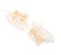 Homoyoyo 1 Par mangas de encaje volante fruncido brazalete Mujer señoras gótico puño de encaje muñequeras elásticas guantes de muñeca de encaje puños de encaje cordón