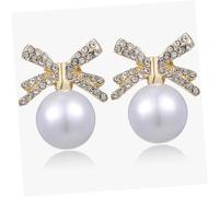 Homoyoyo 1 Par pendientes de lazo pendientes de oro para mujer patas remolino Hombres pendientes gruesos de oro alfiler bow earrings pendientes de perlas aretes colgantes de perlas aleación