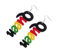 Homoyoyo 1 Par pendientes de letras pendientes de letra reina arete con letra del alfabeto pendientes etnicos Pendientes de palabra reina pendientes de reina Madera