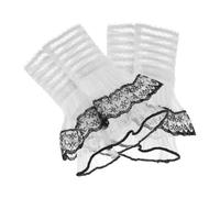 Homoyoyo 1 Par Puños Falsos De Malla. Pull-over Muñequeras De Moda Mangas De Encaje Floral Tela Brazalete Traje Fashionable Mangas De Encaje Desmontables Suave Abrigo