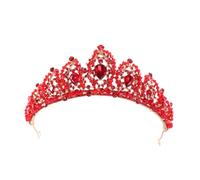 Homoyoyo 1 Pieza de Novia Roja con Cristales Tiara Elegante para Bodas y Fiestas Accesorio de Cabello para Mujeres para