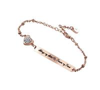 Homoyoyo 1 Pieza Pulsera de la cadena de curvas delicado madres pulsera con estampado de letras bonitas pulseras joyería de pulsera Brazalete grabado joyería de mano Acero inoxidable Dorado