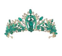 Homoyoyo 1 Pieza Tiara Nupcial de Cristal Verde con Diseño Elegante Accesorio de Bodas para Novias y Damas Diadema para Peinados