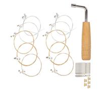 Homoyoyo 10 Clavijas de Cuerda Resistentes, 10 Cuerdas de Arpa Metálicas y 1 Llave de Afinación, Adecuado para Tuning Profesional y Mantenimiento