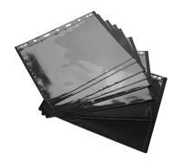 Homoyoyo 10 Páginas para Colección de Sellos de Papel Diseño en Línea y Perforación Negra, Material Pet Resistente para Almacenamiento Fácil y Visualización Clara