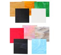 Homoyoyo 10 Piezas de Azulejos de Vidrio de Mica de 10x10 Cm, Mosaico de Vidrieras de Catedral Translúcido, Pequeños Fragmentos para Manualidades y Decoración de Ventanas y Color Aleatorio