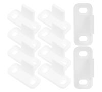 Homoyoyo 10 Piezas Guía de Piso para Puerta de Granero Guía de Puertas de Armario Plástico E Hierro Blanco Distancia entre Orificios 30mm y Rieles de Granero Hogar y Almacén