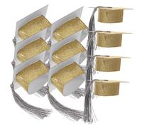 Homoyoyo 10 Piezas Mini Birretes Graduación para Copas de Vino Decoraciones Elegantes y Delicadas para Fiestas y Celebraciones Diseño Clásico y Acabado Fino