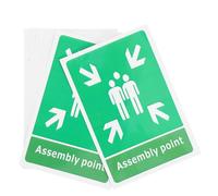 Homoyoyo 10 piezas Señales Autoadhesivas de Punto de Reunión para Evacuación de Incendios Señalización de Salida de Emergencia para Oficinas Bares Adhesivos de Seguridad Resistentes y