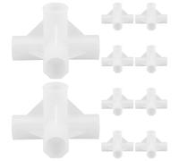 Homoyoyo 10 Unidades Conectores de Varilla de Plástico para Armario y Zapatero, Conector de Unión de 4 Vías de 13mm, Alta Estabilidad y Fácil Montaje para Mejoras en Closets
