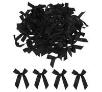Homoyoyo 100 Piezas Mini Lazos Negros De Satén Aplique De Lazo Hecho Mano para Manualidades Envolver Regalos Decorar Fiestas y Showers