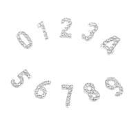 Homoyoyo 100 Piezas Nail Charms Números con Base de Hierro y Brillantes Rhinestones para Decoración de Uñas Flatback para Manicura Artística y DIY Accesorios Elegantes para Fiesta y Eventos