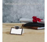 Homoyoyo 100 Tarjetas de Mesa para Graduación 2025 Birretes de Papel Tarjetas de Lugar Blanco para Escribir o Imprimir Decorativas para Fiestas y Ceremonias Universitarias