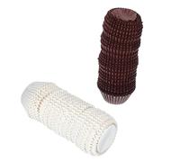 Homoyoyo 1000 Moldes para Muffins Grandes de Papel para Hornear Resistentes Grasa Aptos para Uso Alimentario Colores Café y Blanco Ideales para Repostería Cupcakes y Fiestas
