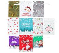 Homoyoyo 10piezas Bolsas de Obsequio Navideñas Cordón para Guardar Regalos de Fiesta Bolsa de Dulces Cordón Contenedores de Dulces Navideños para Fiestas Navideñas