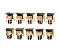 Homoyoyo 10piezas Caja De Dulces Para Birrete De Graduación Cajas De Obsequio Para Fiesta De Graduación Estuche De Obsequio Forma De Sombrero De Doctor