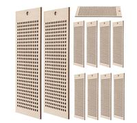 Homoyoyo 12 Marcadores Rectangulares de Madera sin Terminar para Punto de Cruz, Marco para Marcapáginas 6x13 Cm, Accesorios DIY para Manualidades y Bordado Creativo