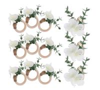 Homoyoyo 12 Piezas Conjunto de Anillos Servilleta de Eucalipto con Diseño Floral Servilleteros Rústicos Boho para Decoración de Mesa Bodas Acción de Gracias y Primavera