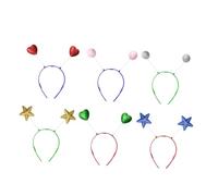 Homoyoyo 12 Piezas Diademas para Niñas con Corazón y Estrella Espumosa Ligera y Cómoda Aros de Pelo Brillantes para Fiesta Cumpleaños y Navidad Colores Aleatorios Color