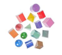 Homoyoyo 15 Piezas Figuras Geométricas Transparentes para Enseñanza con Tarjetas Desplegables y Fórmulas Manipulativos Sensoriales para Mesa de Luz Accesorios Educativos para Aula