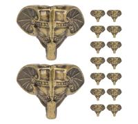 Homoyoyo 16 Piezas Protector de Esquinas de Caja Vintage Dorado, Pies de Caja Decorativos Diseño de Trompa de Elefante, Ligero y Resistente para Decoración Interior