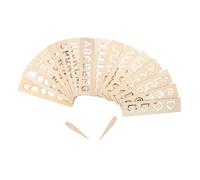 Homoyoyo 16Pcs Plantillas De Letras y Números para - Kit De Stencils De Madera para Dibujo y Pintura - Ideal para Manualidades y Scrapbooking Montessori