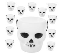 Homoyoyo 18 Piezas Cubos de Calabaza Halloween con Asa Tarros de Plástico para Dulces con Diseño Fantasma Cesta Portátil para Decoración Festiva y Reparto de Golosinas