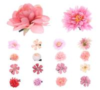 Homoyoyo 18 piezas Pinzas de Pelo Pequeñas con Flores Clips Ligeros para Cabello Fino Accesorios Decorativos para Mujeres y Adolescentes Diseño Antiguo Tonos Rosa y Púrpura Perfectos para