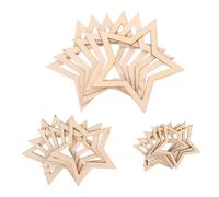 Homoyoyo 18 Piezas Star Shaped Wooden Hoop Macrame Rings For Diy Crafts Home Decor Floral Wreath Wall Hanging Natural Wood