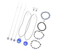 Homoyoyo 1juego Collar y Pulsera Colgante De Ojo Turco Set De Joyería De Protección Evil Eye Para Mujeres y Hombres Incluye Aretes y Brazalete Para Fiestas y Celebraciones