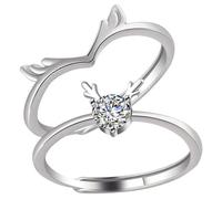 Homoyoyo 1par Anillo De Ajustable Diseño De De Joyería Romántica Para San Valentín Anillos De Compromiso y Para Parejas