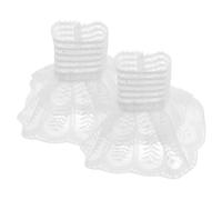 Homoyoyo 1par Puños Decorativos Desmontables De Encaje Para Suéteres Elegantes Manguitos De Poliéster Diseño Rizado Accesorios De Moda Para Mujeres