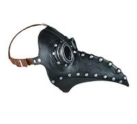 Homoyoyo 1pc Decorative Halloween Party Masks PU Leather Mask Funny Masks Steampunk Plague Beak Mask Party Supplies (Silver Nails)