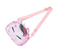 Homoyoyo 1pieza Bolso De Mano De Unicornio Brillantes para Niñas Cartera De Cadena Cruzada y Bandolera Accesorio Casual para Día Día Blanco Detalles Rosa