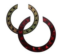 Homoyoyo 2 Calcomanías Autoadhesivas para Boca de Guitarra Acústica, Diseño 3d de Roseta Floral en Color Dorado y Rojo, Accesorio Decorativo para Guitarra Clásica y Eléctrica, Pegatina