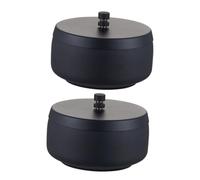 Homoyoyo 2 Ceniceros de Acero Inoxidable con Tapa a Prueba de Viento Tamaño Pequeño 88 X 88 X 7 CM Color Negro Cenicero Portátil para Interiores y Exteriores Accesorios para
