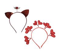Homoyoyo 2 Diademas De Amor Para Disfraz De Gato Diadema Con Orejas De Gato En Forma De Corazón Para Diademas Navideñas De Fiesta Para Accesorios Para El Cabello De Encaje De