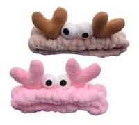 Homoyoyo 2 Diademas para Lavarse la Cara de Tejido Ligero, Cómodas y Elásticas, Ideales para Hidratación Nocturna y Baño Rápido, Diseño Adorable y Práctico para Mujer