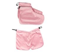 Homoyoyo 2 Guantes y Cubre Pies de Algodón Térmico para de Parafina Accesorios para Cera Caliente Manos y Pies Color Rosa para Salón y Casa